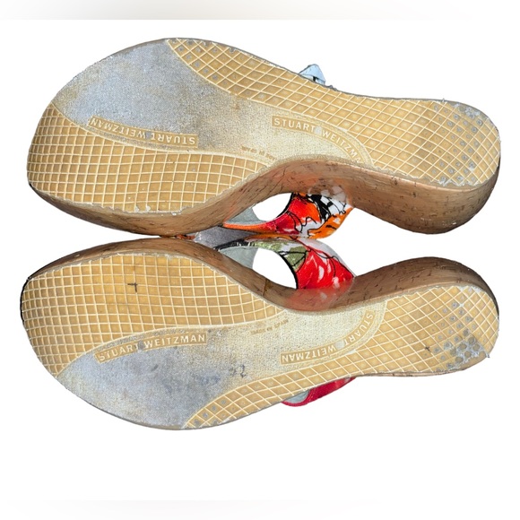 Stuart Weitzman Floral Cork Wedge Mules (6.5) - Picture 5 of 6